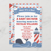 Ahoy Its a Boy Nautical Baby Shower Invitation (Front/Back)