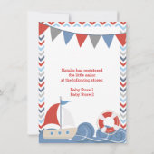 Ahoy Its a Boy Nautical Baby Shower Invitation (Back)
