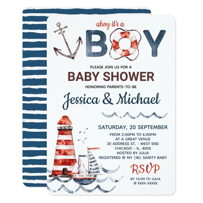 zazzle nautical baby shower invitations