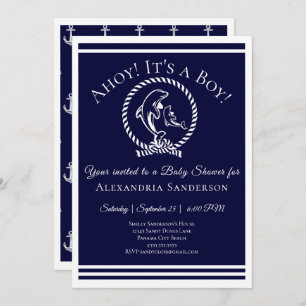 Ahoy it's a Boy! Nautical Baby Shower Invitation