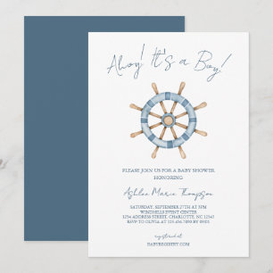 Ahoy Its A Boy Nautical Baby Shower Invitation