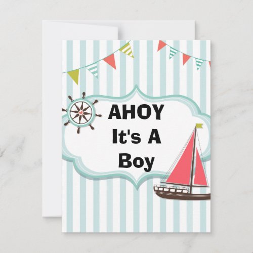 Ahoy It's a Boy Nautical Baby Shower Invitation