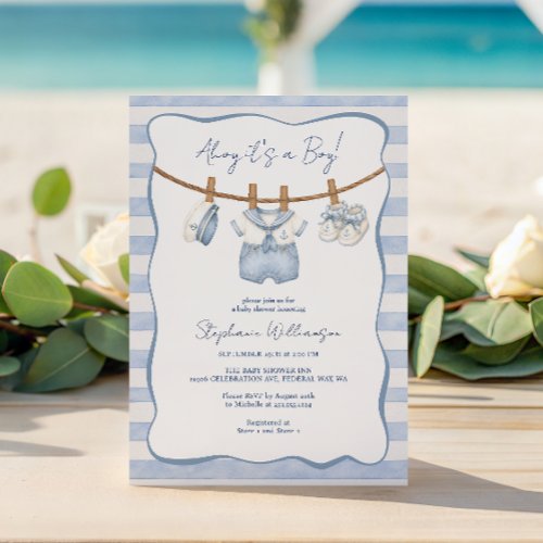 Ahoy It's a Boy Nautical Baby Shower Invitation