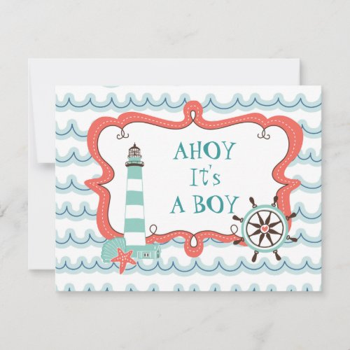 Ahoy It's a Boy Nautical Baby Shower Invitation