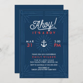 Ahoy It's A Boy | Nautical Baby Shower Invitation (Front/Back)