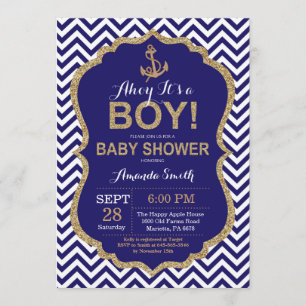 Ahoy it's a Boy! Nautical Baby Shower Invitation