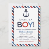 Ahoy It's a Boy Nautical Baby Shower Invitation (Front)