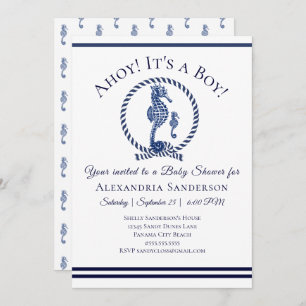 Ahoy it's a Boy! Nautical Baby shower Invitation
