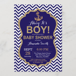 Ahoy it's a Boy! Nautical Baby Shower Invitation
