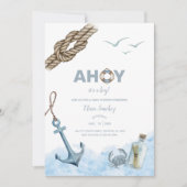 Ahoy! It's A Boy – Nautical Baby Shower Invitation (Front)