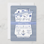 Ahoy It's a Boy Nautical Baby Shower Invitations (Front)