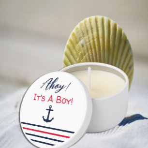 Ahoy It's A Boy! Nautical Baby Shower Mini Candle Favors