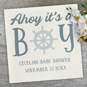 Ahoy It's A Boy Nautical Baby Shower Napkins