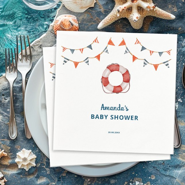 Ahoy It's a Boy Nautical Baby Shower Napkins (Creator Uploaded)