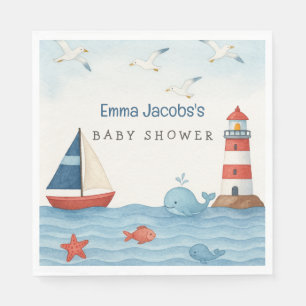 Ahoy It's a Boy Nautical Baby Shower Napkins
