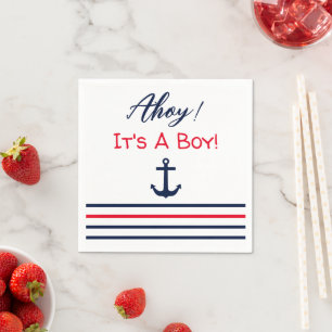 Ahoy It's A Boy! Nautical Baby Shower Napkins