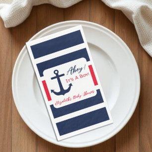 Ahoy It's A Boy! Nautical Baby Shower Paper Guest Towels