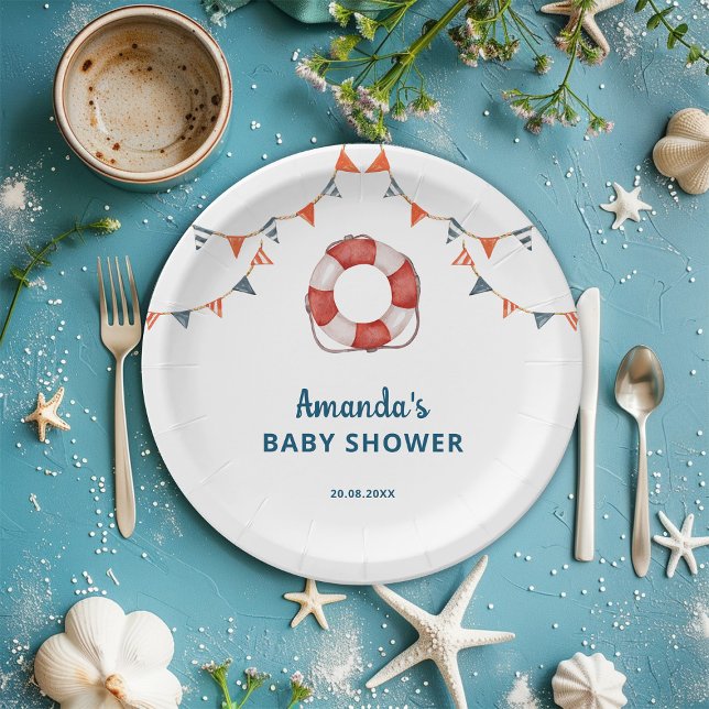 Ahoy It's a Boy Nautical Baby Shower Paper Plates (Creator Uploaded)