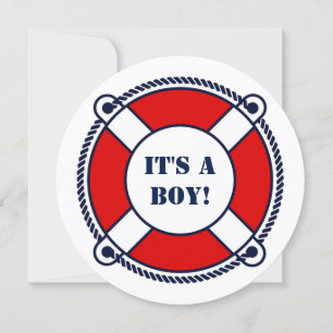 Ahoy it's a boy nautical baby shower party invites