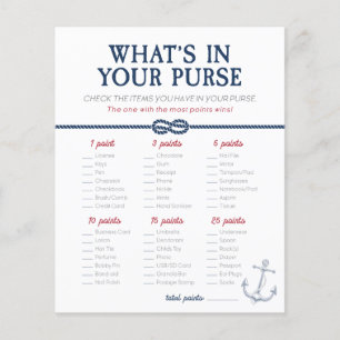 Ahoy It's a Boy Nautical Baby Shower Purse Game