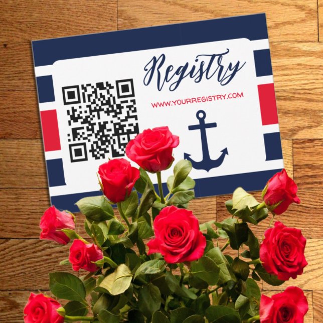 Ahoy It's A Boy! Nautical Baby Shower Registry Enclosure Card (Creator Uploaded)