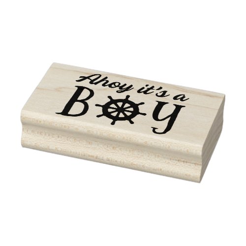 Ahoy Its A Boy Nautical Baby Shower Rubber Stamp