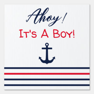 Ahoy It's A Boy! Nautical Baby Shower Sign