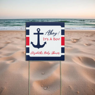 Ahoy It's A Boy! Nautical Baby Shower Sign