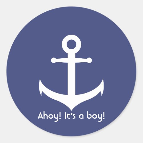 Ahoy Its a Boy Nautical Baby Shower Sticker