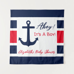 Ahoy It's A Boy! Nautical Baby Shower Tapestry