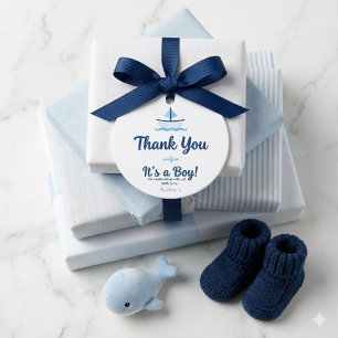 Ahoy It's a Boy Nautical Baby Shower Thank You Favor Tags