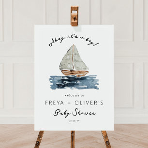 Ahoy It's A Boy Nautical Baby Shower Welcome Sign