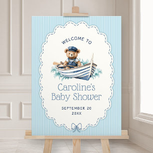 Ahoy It's a Boy Nautical Bear Baby Shower Foam Board