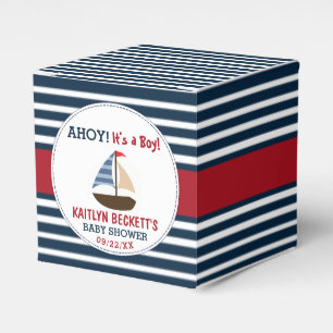 Ahoy It's A Boy! Nautical Boat Baby Shower Favor Boxes
