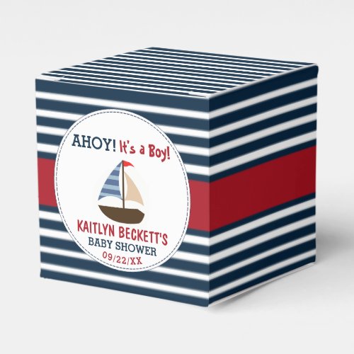Ahoy Its A Boy Nautical Boat Baby Shower Favor Boxes