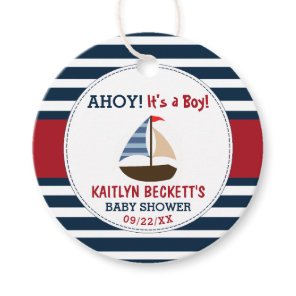 Ahoy It's A Boy! Nautical Boat Baby Shower Favor Tags