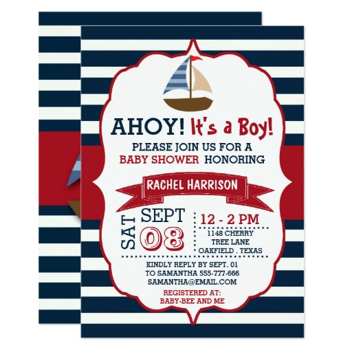 Ahoy Its A Boy Invitation Template 2