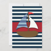 Ahoy It's A Boy! Nautical Boat Baby Shower Invites (Back)