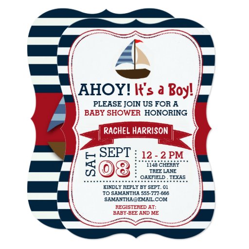 Ahoy Baby Shower Invitations 2