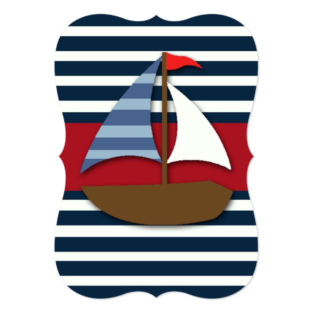 Ahoy It's A Boy! Nautical Boat Baby Shower Invites