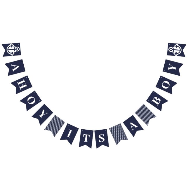 Ahoy Its A Boy Nautical Bunting Bunting Flags (All)