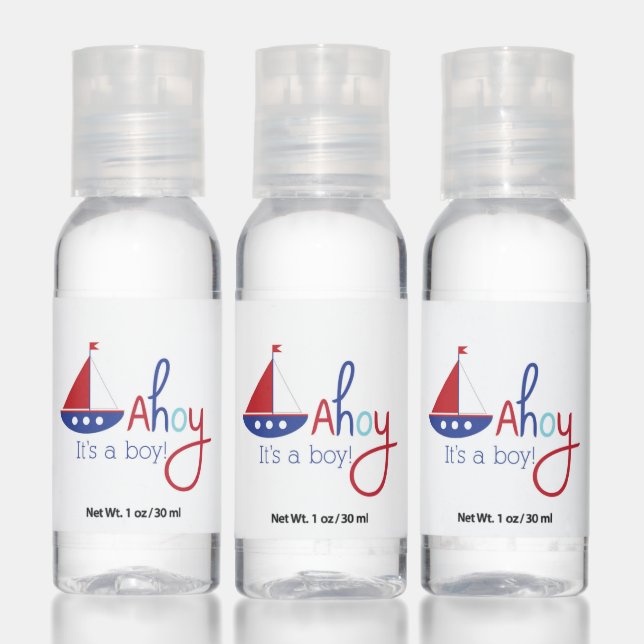 Ahoy its a boy! Nautical hand sanitizer (Set)