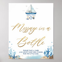 Ahoy It's a Boy Nautical Message in a Bottle Sign