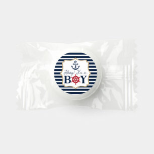 Ahoy It's A Boy Nautical Navy Blue Baby Shower Life Saver® Mints