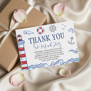 Ahoy It's a Boy Nautical Shower Thank You Enclosure Card