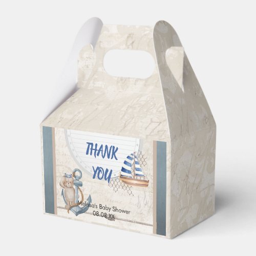 Ahoy its a boy nautical theme baby shower favor boxes