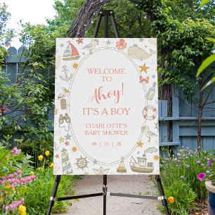 Ahoy it's a Boy Nautical Welcome Baby Shower Foam Board