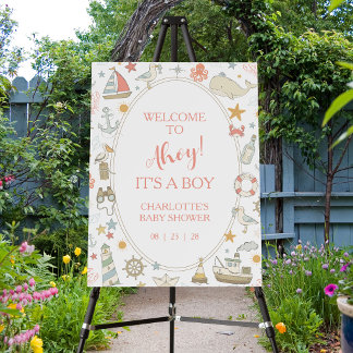 Ahoy it's a Boy Nautical Welcome Baby Shower Foam Board