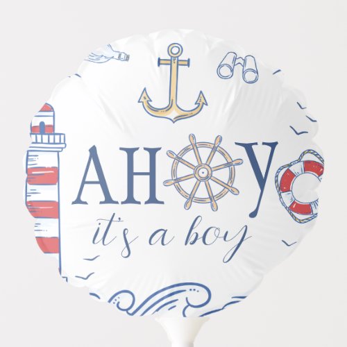 Ahoy It's a Boy Nautical Welcome Balloon