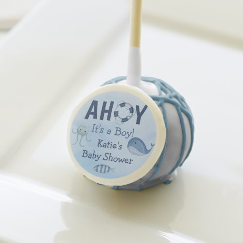 Ahoy Its a Boy Ocean Animals Coastal Baby Shower Cake Pops